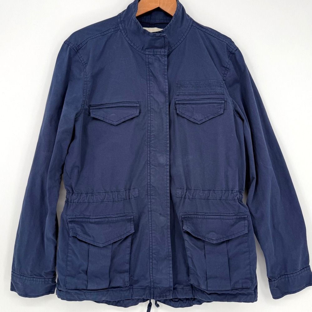 Anthropology Hinge Navy‎ Blue Cotton Field Jacket Military Jacket Cargo Medium